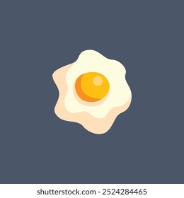 fried egg in flat vector design.