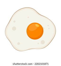 fried egg flat vector illustration logo icon suny side up clipart isolated on white background