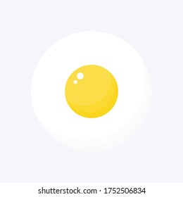 Fried egg flat vector isolated on light background. Breakfast symbol illustration.