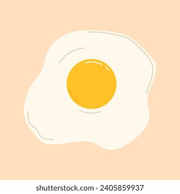 Fried egg flat vector isolated illustration