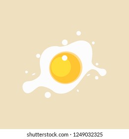 Fried egg. Food. Breakfast. Vector illustration. EPS 10.