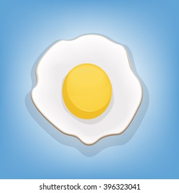 Fried egg  (Food Cartoon Vector Illustration.)