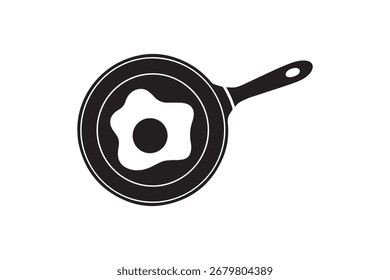 Gebratenes Ei in der Bratpfanne Silhouette Symbol