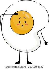 Fried Egg Funny Character Vector Illustration