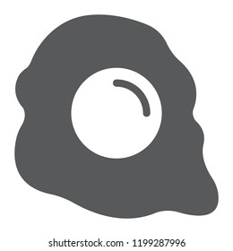 Fried egg glyph icon, breakfast and food, omelet sign, vector graphics, a solid pattern on a white background, eps 10.