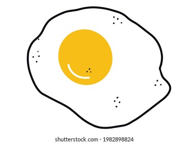 Fried egg with ground black pepper isolated on white