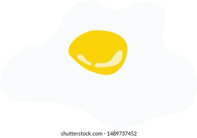 Fried egg, Hammered eggs Ingredients for good healthy breakfast food. Isolated vector flat illustration
