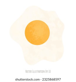 Frittiertes Ei, handgezeichnet, einzeln auf weißem Hintergrund, Vektorgrafik EPS10