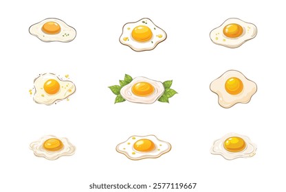 fried egg hand drawn with nine style