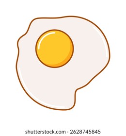 Ovo frito com um coração em forma de branco e gema redonda.