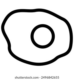 fried egg icon with black outline style