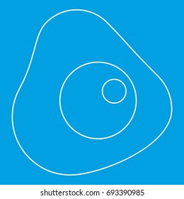 Fried egg icon blue outline style isolated vector illustration. Thin line sign