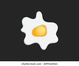 Fried Egg Icon, breakfast cooking illustration. Great for mobile app, game, web design, etc.