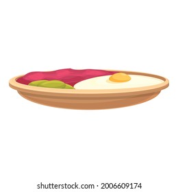Fried egg icon cartoon vector. Breakfast yolk. Fried egg omelette