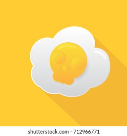 Fried egg, Icon Come eat my eggs background, Vector