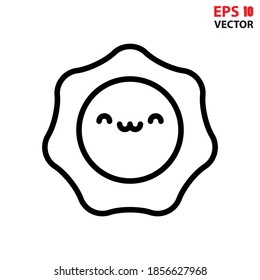 Fried egg icon. Cute food design. Flat design with editable stroke. Eps 10 vector illustration.
