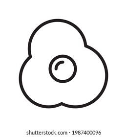 Fried Egg Symbol Design Template. Vektorgrafik von Illustrationen. einfaches Symbol mit schwarzem Umriss einzeln auf weißem Hintergrund. Ideal für Ihr Webdesign, Logo, Symbole von Restaurants, Café