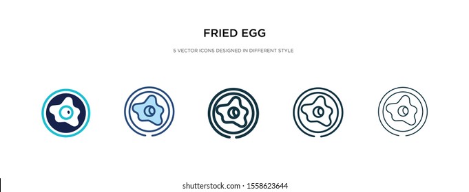 fried egg icon in different style vector illustration. two colored and black fried egg vector icons designed in filled, outline, line and stroke style can be used for web, mobile, ui