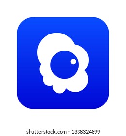 Fried egg icon digital blue for any design isolated on white vector illustration