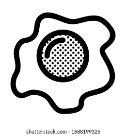 Fried Egg. Symbol gefüllt mit Punkten.