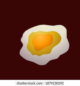 Fried egg, Icon flat design on yblack background, Vector illustration