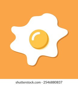 Fried egg icon in flat style. Omelet vector illustration on isolated background. Healthy food sign business concept.