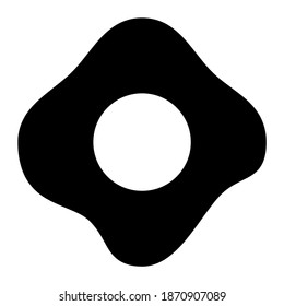 fried egg icon with glyph style. Suitable for website design, logo, app and UI.