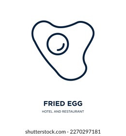 fried egg icon from hotel and restaurant collection. Thin linear fried egg, food, egg outline icon isolated on white background. Line vector fried egg sign, symbol for web and mobile
