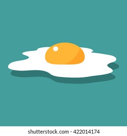Fried Egg Icon isolated in a flat style and easy flat vector illustrations isolate on a white background