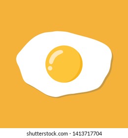 Fried egg  icon isolated on yellow background. vector illustration flat design.