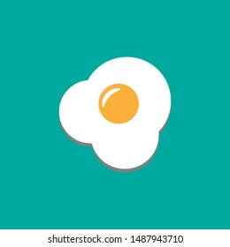 Fried egg icon isolated on white background. Vector illustration. Eps 10.
