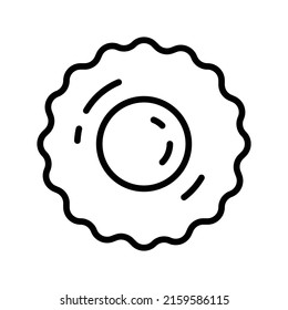 Fried Egg Icon. Line Art Style Design Isolated On White Background