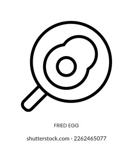 icono del huevo frito. Diseño De Estilo De Arte De Línea Aislado En Fondo Blanco