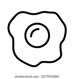 Fried Egg Icon in Line Style
