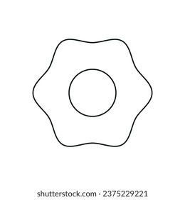 Fried egg Icon. Lineal Style Fried egg Outline Icon Vector Illustration