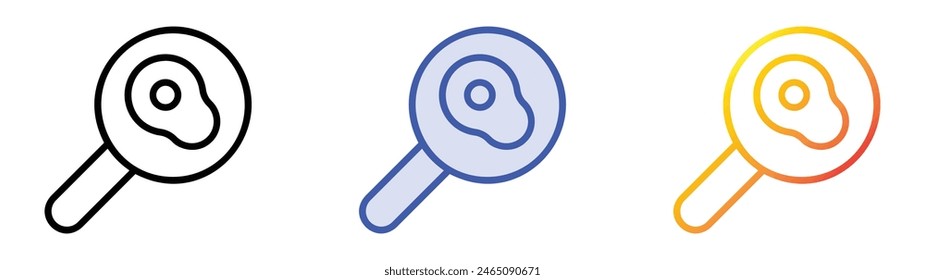 fried egg icon. Linear, Blue Fill and Gradient Style Design Isolated On White Background