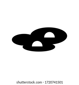 icono de huevo frito o logotipo símbolo de signo aislado ilustración vectorial - iconos vectoriales de estilo negro de alta calidad
