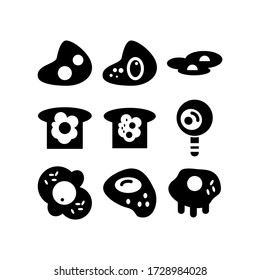 icono de huevo frito o logotipo símbolo de signo aislado ilustración vectorial - Colección de iconos vectoriales de estilo negro de alta calidad
