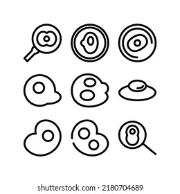 icono de huevo frito o logotipo símbolo de signo aislado ilustración vectorial - Colección de iconos vectoriales de estilo negro de alta calidad
