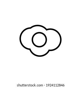 fried egg icon logo vektor simple desain white backgrond