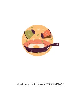 Fried Egg Icon On White Background
