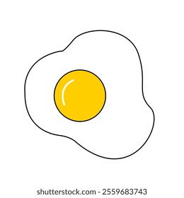 Fried egg icon on white background