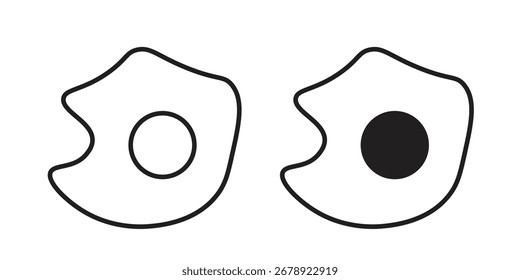 Fried-Icon auf weißem Hintergrund. Symbol in schwarzem Umriss und Füllung