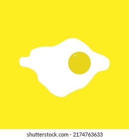 icono del huevo frito en fondo amarillo