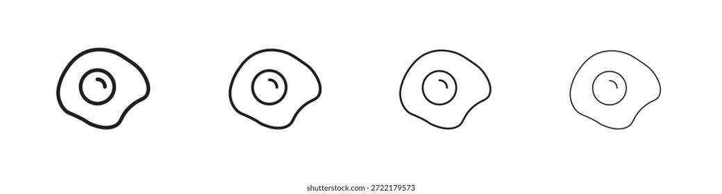 Icono de huevo frito esbozo de tendencia modernas versiones simples