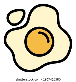 Fried egg icon. Outline Fried egg vector icon for web design isolated on white background