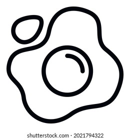 Fried egg icon. Outline Fried egg vector icon for web design isolated on white background