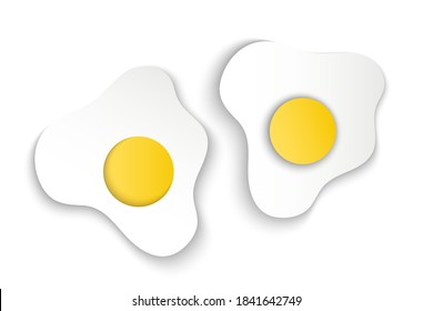 Icono de huevo frito al estilo de papel. Aislado. Comida Keto. dieta baja en carbohidratos.