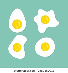 Fried Egg Icon Set Vector Design.