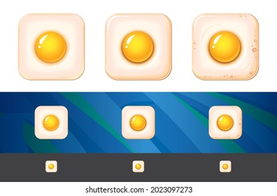 Fried egg icon for smartphone app